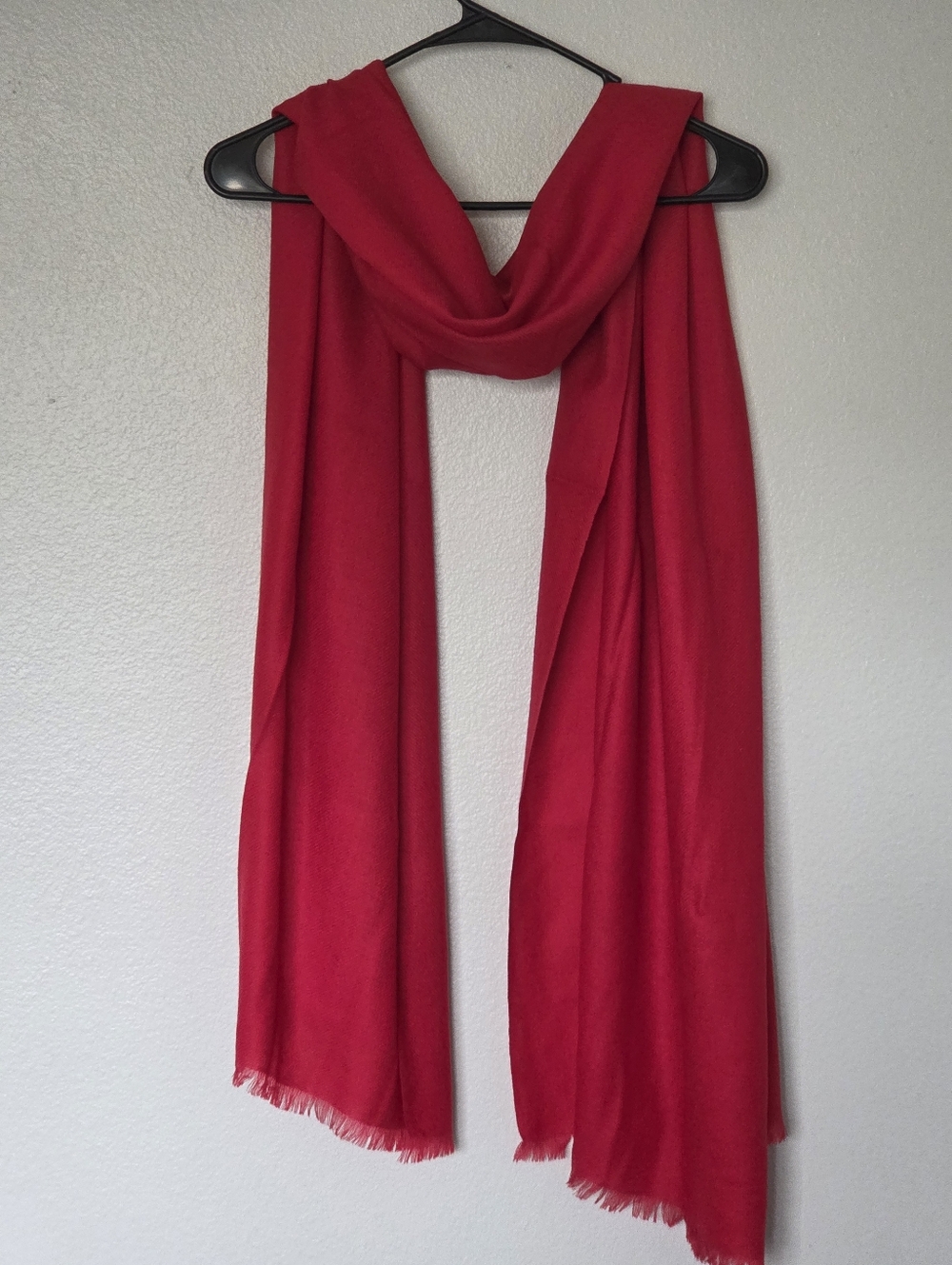 Nordstrom Wool + Cashmere Red Lightweight Women's Scarf Wrap